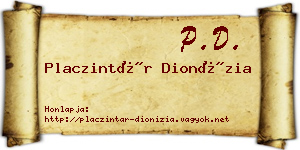 Placzintár Dionízia névjegykártya